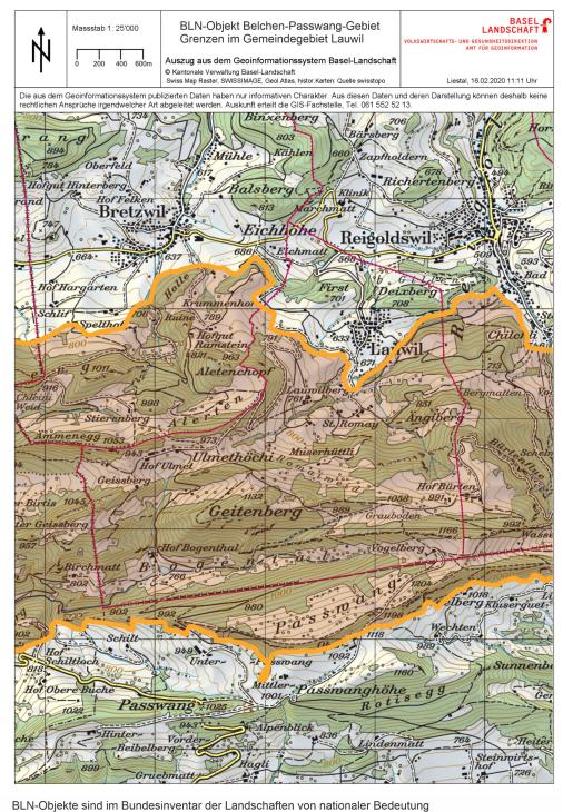 BLN Objekt Belchen-Passwang Grenzen in Lauwil