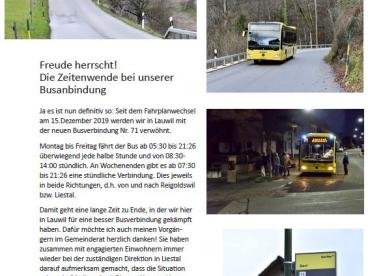 Bott Bericht vom Januar 2020: Dr Gmeinroot brichtet: Freude herrscht! Die Zeitenwende bei unserer Busanbindung